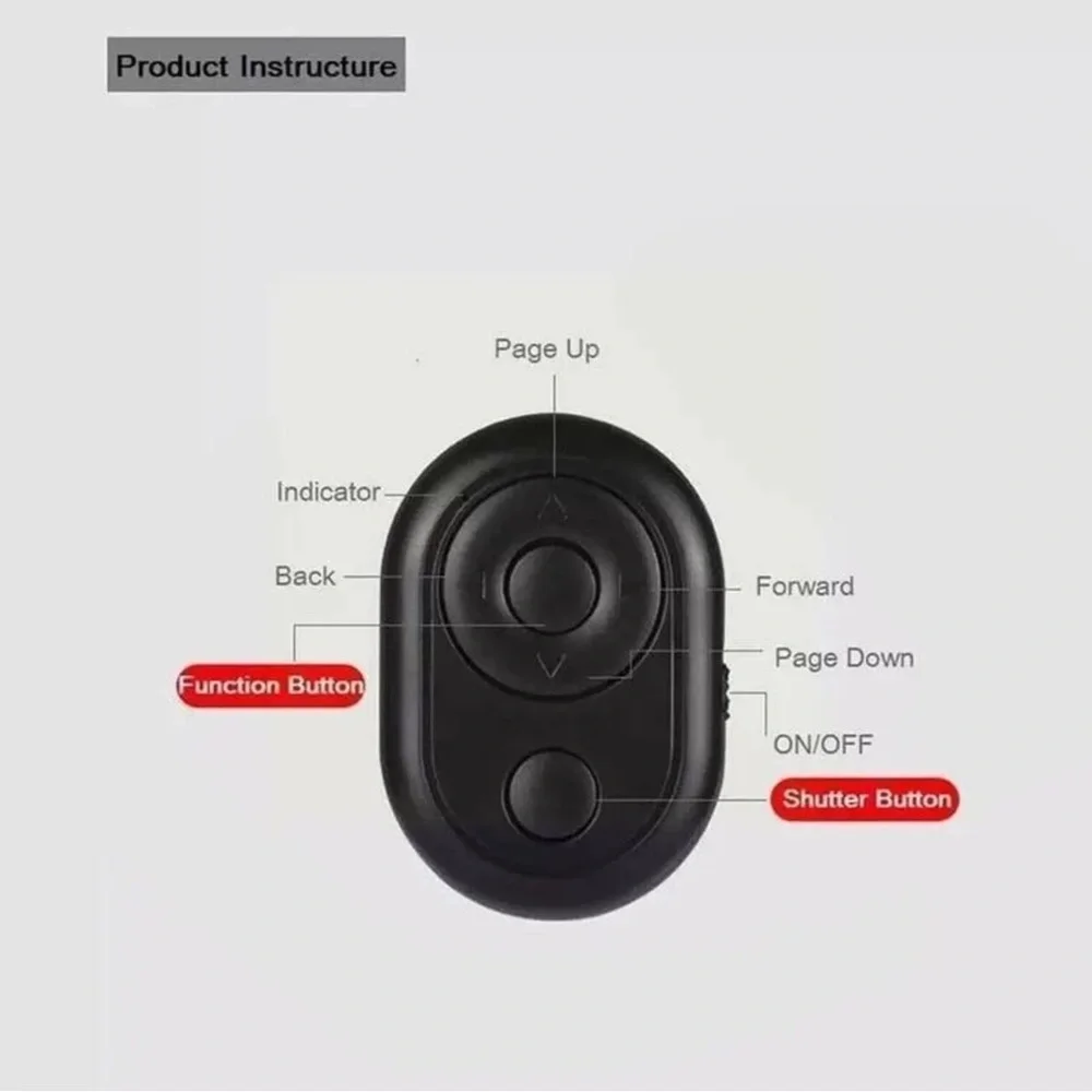 Bluetooth Remote Control Button Wireless Controller Camera Stick Self Timer